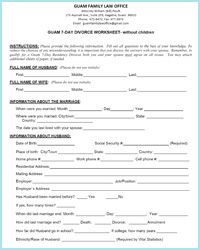 7-Day Divorce Without Children Worksheet